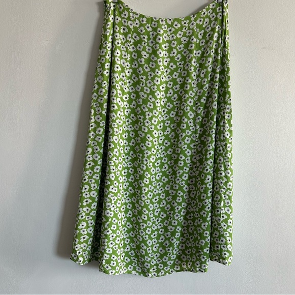 Maeve Anthropologie Green Floral A-Line Midi Skirt - Picture 3 of 9